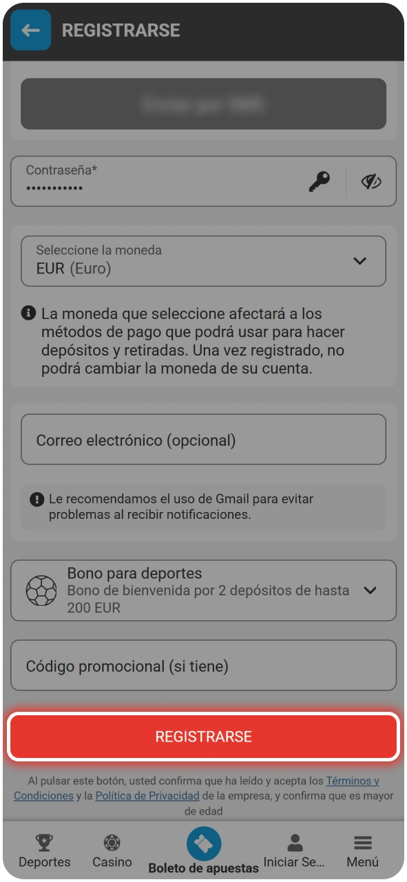 Pasos de registro para apostar en Aviator dentro de MegaPari.