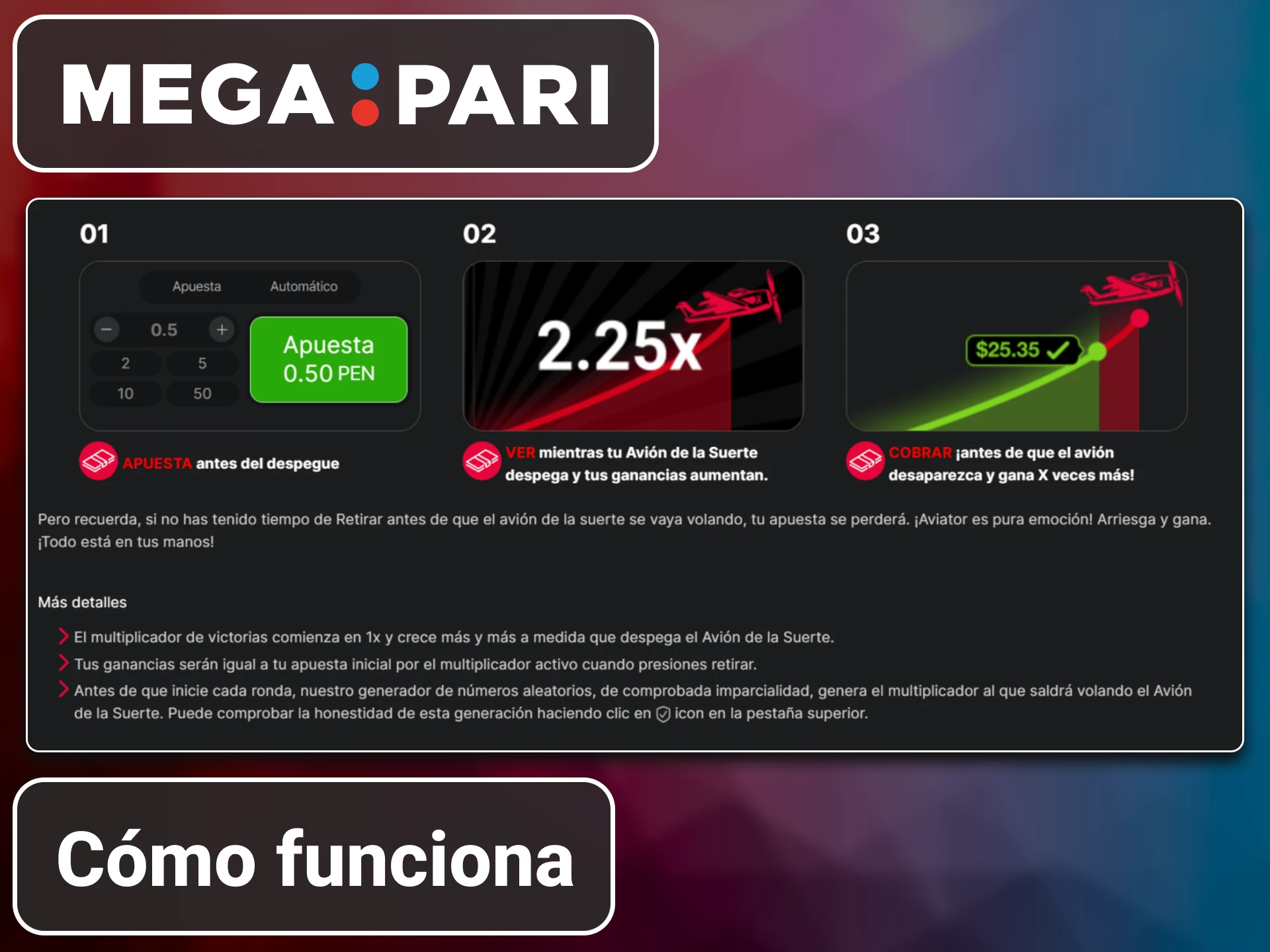 Explicación detallada de cómo funciona Aviator en el casino MegaPari.
