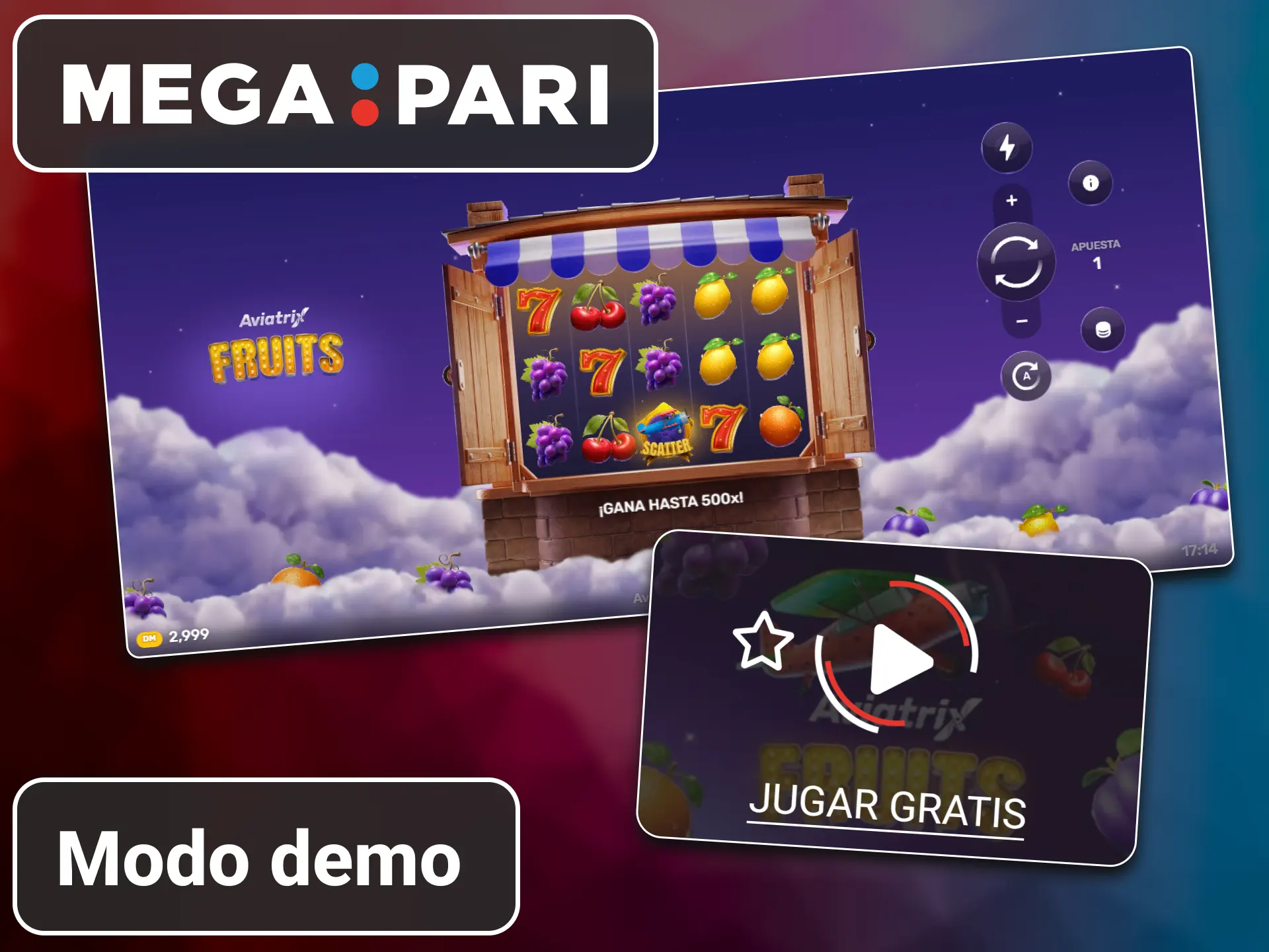 Versión de prueba gratuita del título Aviatrix Fruits en MegaPari.