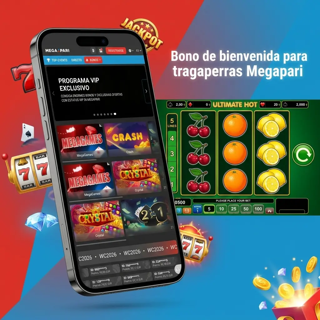 Bono de bienvenida Megapari: 150% hasta 1.500 EUR más 150 giros gratis para jugar tragaperras.