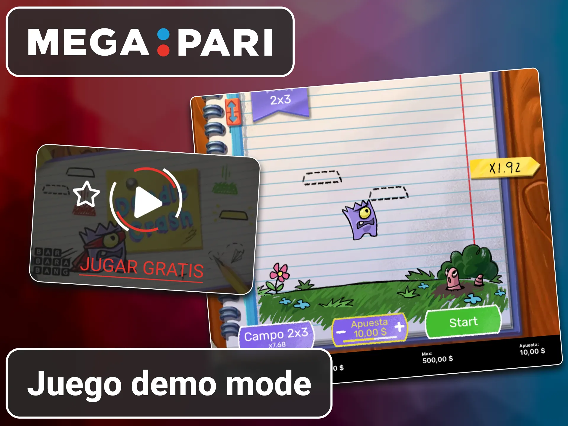 Versión de prueba gratuita del título Doodle Crash en MegaPari.