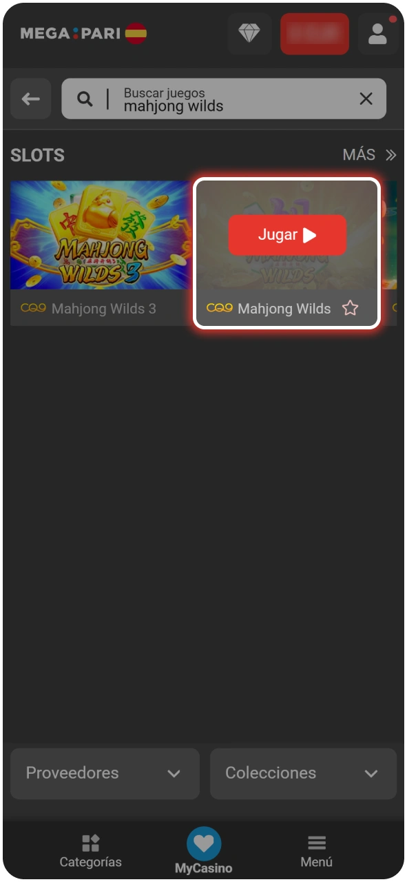 Pasos para iniciar una partida de Mahjong Wilds en MegaPari.