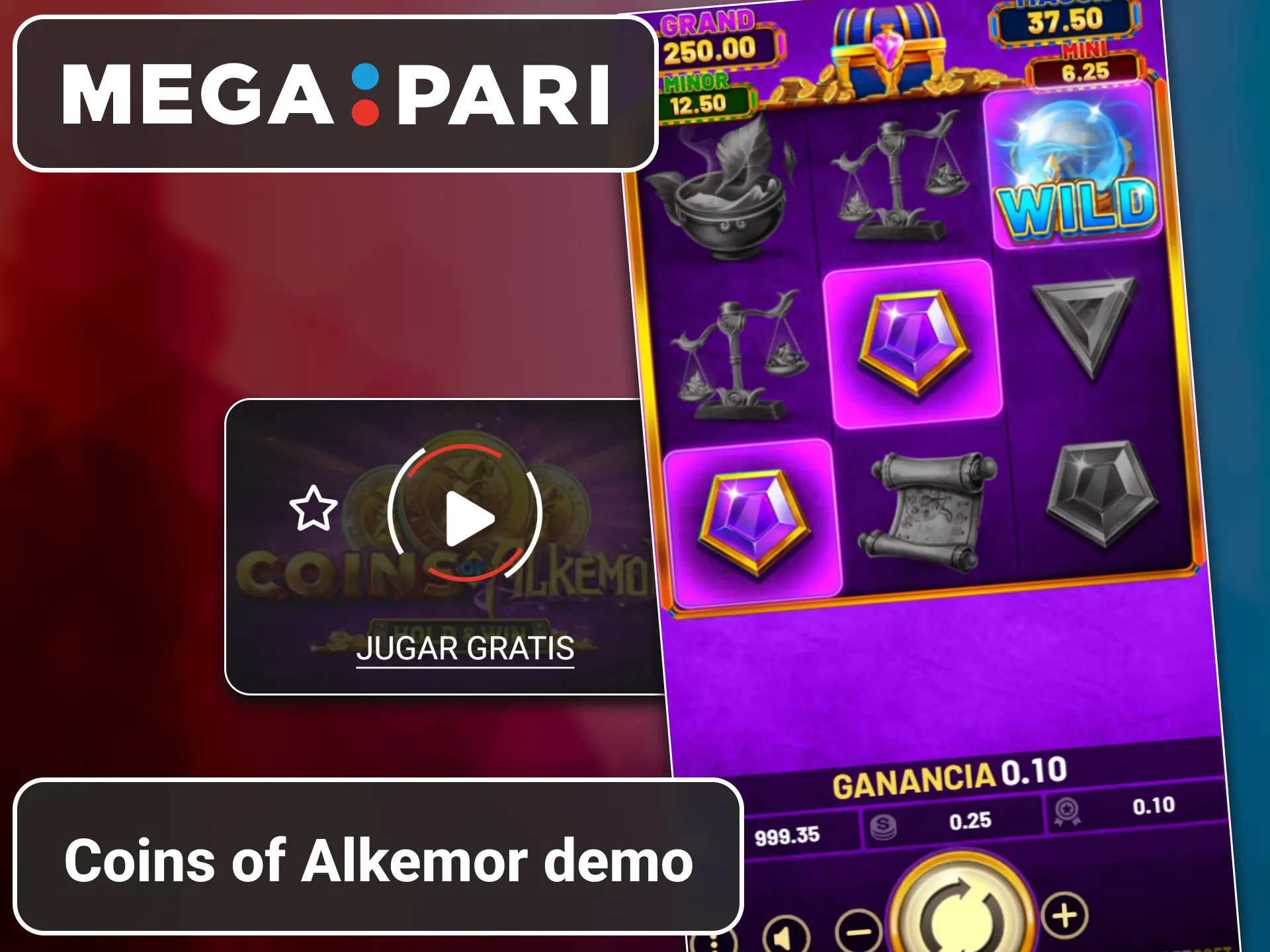 Versión de prueba gratuita del juego Monedas de Alkemor en MegaPari.