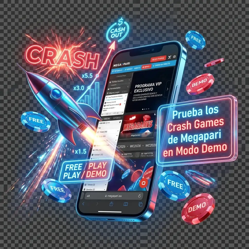 Modo demo de crash games en Megapari: Aviator, JetX y Spaceman con multiplicador y cash out sin dinero real.