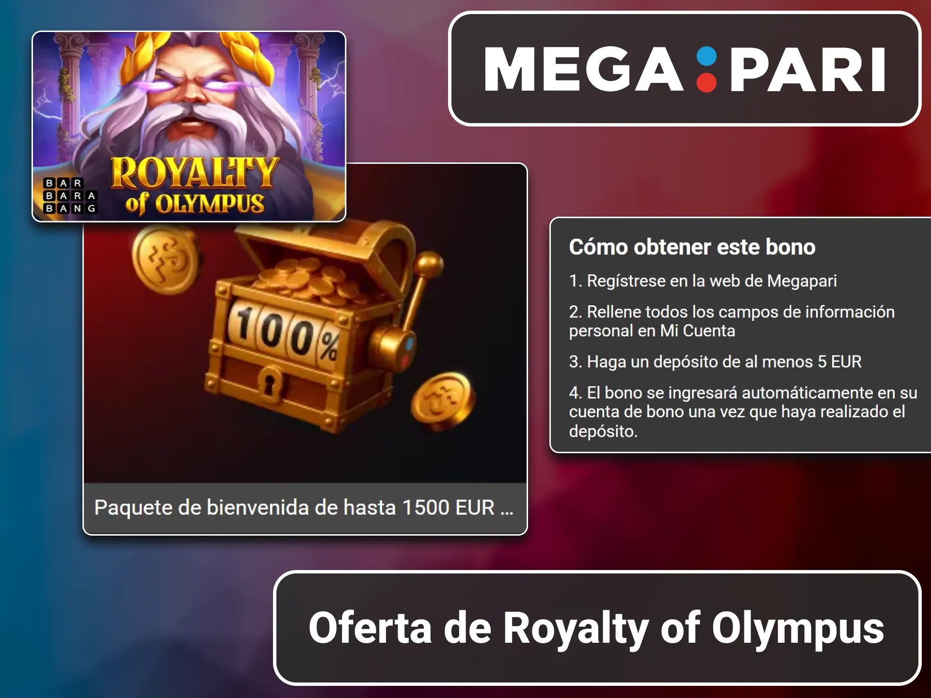 Oferta especial activa para el juego Realeza del Olimpo en MegaPari.